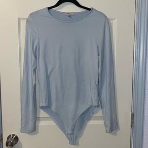 Pastel blue long sleeved body suit